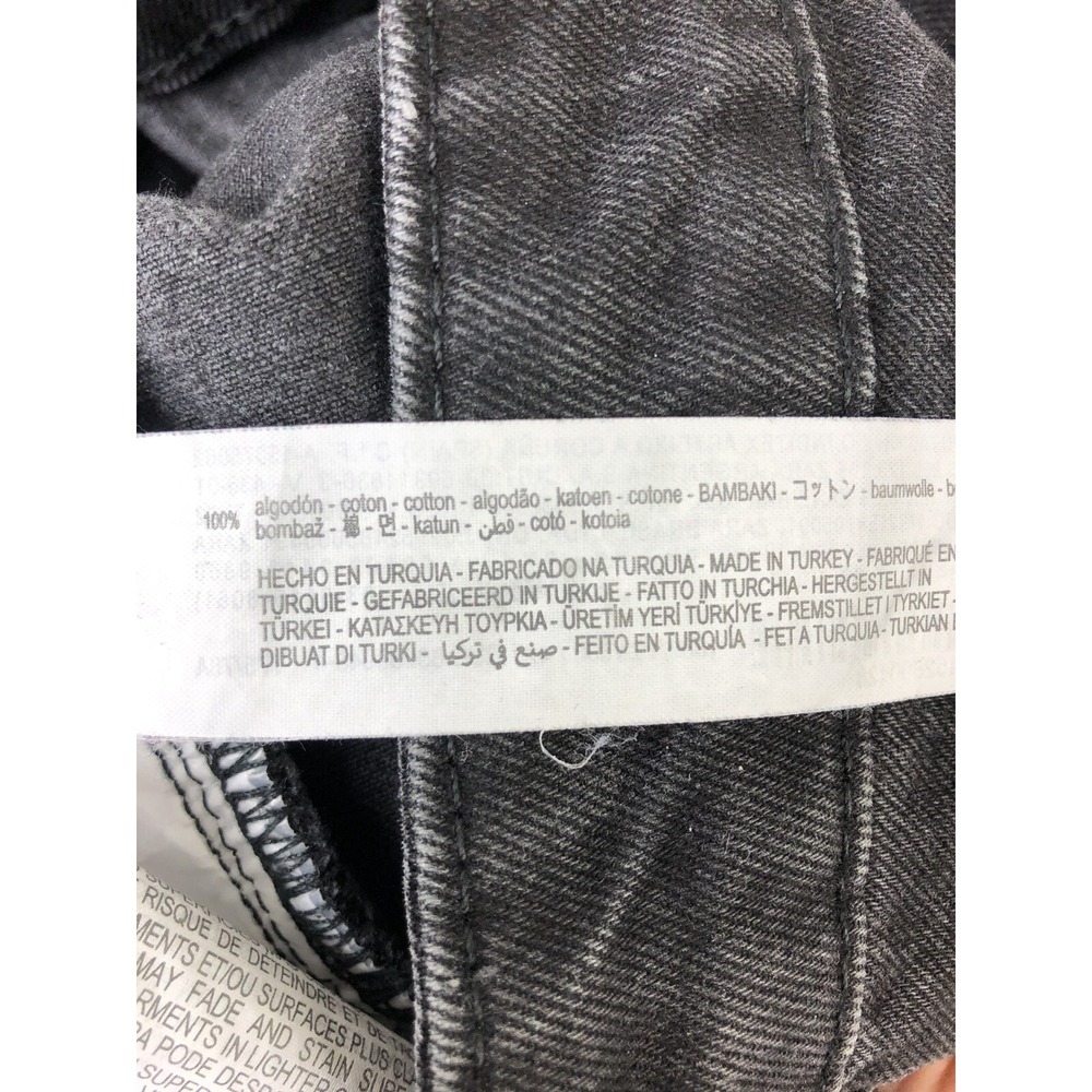 ZARA Womens 10 Black Denim Mom Jeans Snap Cuff Hem Detail Tapered - Picture 9 of 9